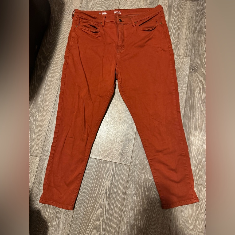 a.n.a High-Rise Skinny Ankle Pants in Rust